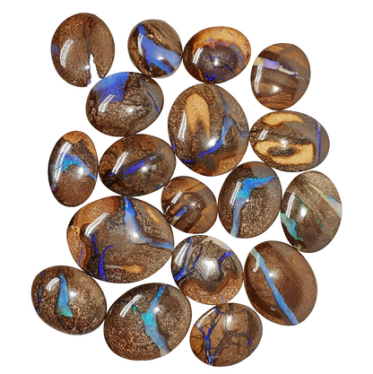 53464 - 18 Oval Cut Australian Boulder Opal with Blue Veins from 17x15 mm and up