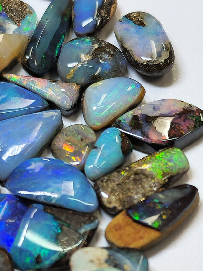 54156.0 - 50 Small Boulder Opal Free Cut Polished Faces 56.46 cts 6 - 14 mm High
