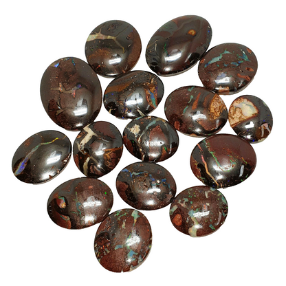 53465 -     15 Pcs Oval Cut Australian Boulder Opal from 17 x13 up to 27 x 20 mm