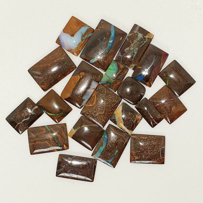 53463 -   20 Highly Polished Rectangular Boulder Opal with Coloured Vein of Opal