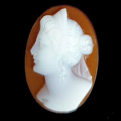 52264 - Stone Cameo Set of One Rectangle Pair and One Oval with Lady's Motif