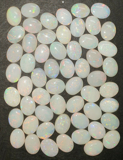 53521 -     56 Australian Natural Earth Mined Coober Pedy White Opal 9x7 mm Oval