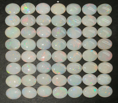53521 -     56 Australian Natural Earth Mined Coober Pedy White Opal 9x7 mm Oval