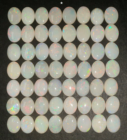 53521 -     56 Australian Natural Earth Mined Coober Pedy White Opal 9x7 mm Oval