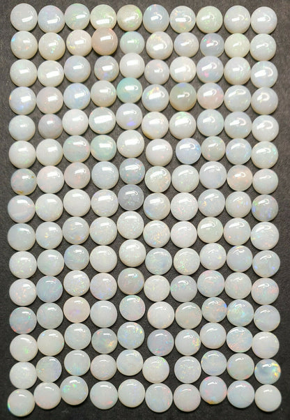 53524 -   150 Natural Earth Mined Australian 5 mm Round Coober Pedy White Opals