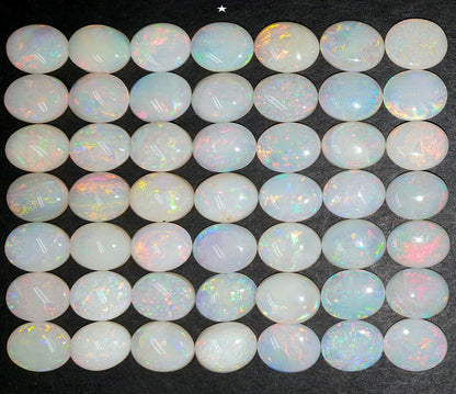 53522 -     49 Australian Natural Earth Mined Coober Pedy White Opal 9x7 mm Oval