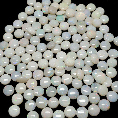 53524 -   150 Natural Earth Mined Australian 5 mm Round Coober Pedy White Opals