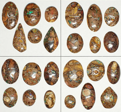 52223 - 6 Very Unusual Australian Peanut Boulder Opal from 1970's Last available