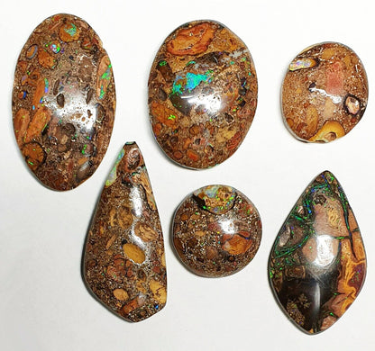 52223 - 6 Very Unusual Australian Peanut Boulder Opal from 1970's Last available