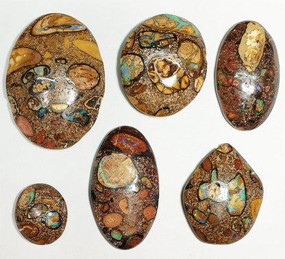 52223 - 6 Very Unusual Australian Peanut Boulder Opal from 1970's Last available