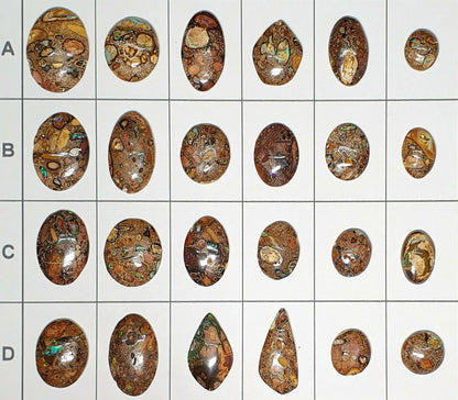 52223 - 6 Very Unusual Australian Peanut Boulder Opal from 1970's Last available