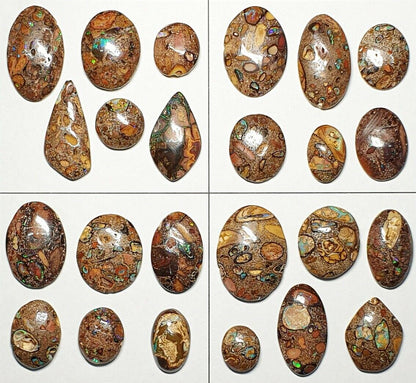 52223 - 6 Very Unusual Australian Peanut Boulder Opal from 1970's Last available