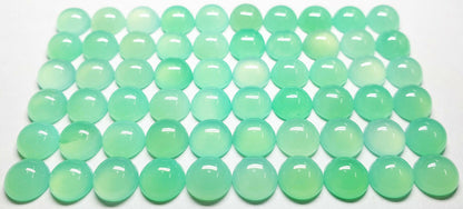52250 -  15 Australian 8 mm Round Cut Chrysoprase in Exceptional Shade of Green