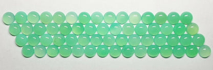 52250 -  15 Australian 8 mm Round Cut Chrysoprase in Exceptional Shade of Green