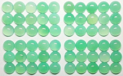52250 -  15 Australian 8 mm Round Cut Chrysoprase in Exceptional Shade of Green