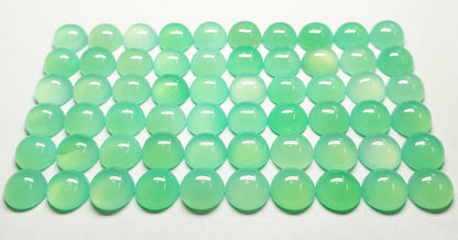 52250 -  15 Australian 8 mm Round Cut Chrysoprase in Exceptional Shade of Green