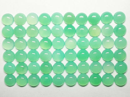 52250 -  15 Australian 8 mm Round Cut Chrysoprase in Exceptional Shade of Green
