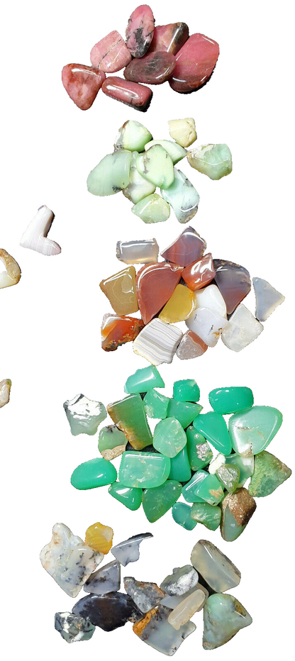 52225 - 1 Kg SLICED SAWN or CRUSHED Australian Chrysoprase Agate Rhodonite etc