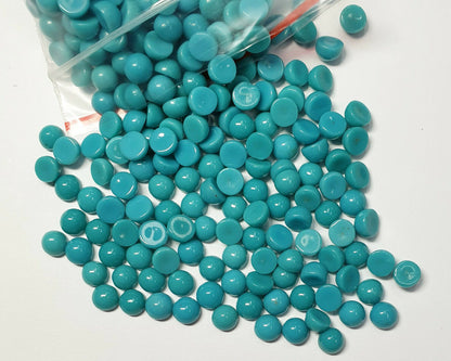 52255 - Lot of 150 Pcs 5 mm Round Cabochon Cut Reconstituted Turquoise for sale