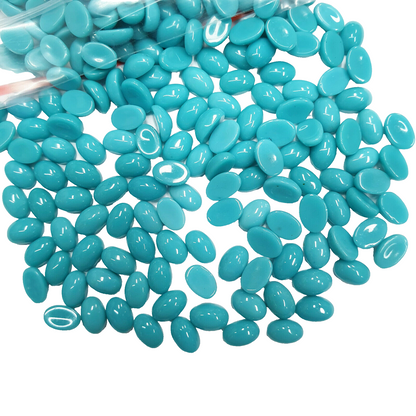52254 - 200 Pieces Lot 6x4 mm Oval Cabochon Cut Reconstituted Turquoise for sale