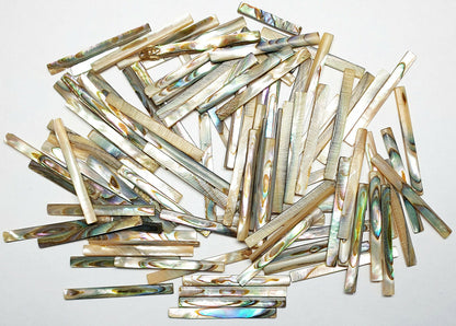 11849.1 - 50 Pieces 30 x 3 mm Rectangular Paua Shells with Beautiful Iridescence