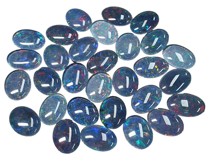 52167.1 -  30 Piece Lot 14x10 mm Oval Opal Triplets Australian Made Natural Opal