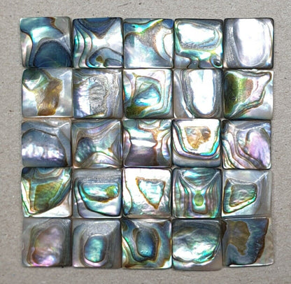 11847.1 - Lot 64 Pieces 10 x 10 mm Square Paua Shells with Beautiful Iridescence