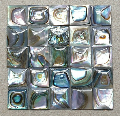 11848.1 - 55 Pieces 6 x 6 mm Square Cut Paua Shells with Beautiful Iridescence