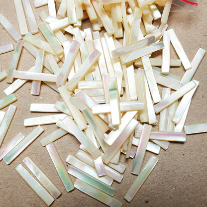 11846.1 - 320 Mother of Pearl with Beautiful Iridescence 18 x 3 mm  Rectangles