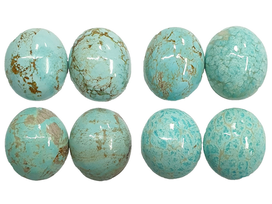 53543 -  8 Very Rare Natural Australian Turquoise 14x12 mm Ovals NOT TREATED !!!