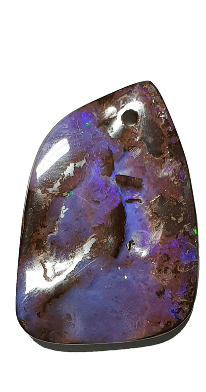 52221 - 3 Lots Polished Large Boulder Opal Faces Free Shape Drilled Hole Pendant