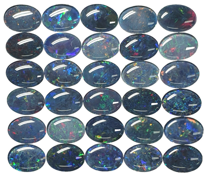 52167.1 -  30 Piece Lot 14x10 mm Oval Opal Triplets Australian Made Natural Opal