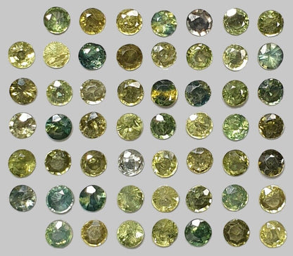 52271 - 54Pcs 15.15 Cts 3.8-3.9 mm Round Cut Mix Low Grade Australian Sapphires