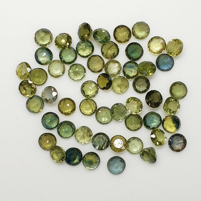 52271 - 54Pcs 15.15 Cts 3.8-3.9 mm Round Cut Mix Low Grade Australian Sapphires