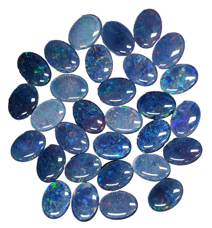 52167.1 -  30 Piece Lot 14x10 mm Oval Opal Triplets Australian Made Natural Opal
