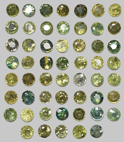 52271 - 54Pcs 15.15 Cts 3.8-3.9 mm Round Cut Mix Low Grade Australian Sapphires