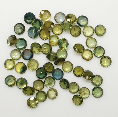 52271 - 54Pcs 15.15 Cts 3.8-3.9 mm Round Cut Mix Low Grade Australian Sapphires