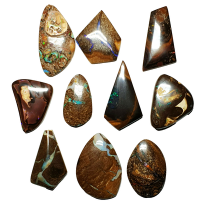 52007.1 -  10 Well Cut Free Shaped Australian Boulder Opal Matrix Bulk Discounts