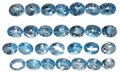 15375.0 - Wholesale Bargain Mixed Lot of 400 pcs Oval Blue Topaz 182.63 cts
