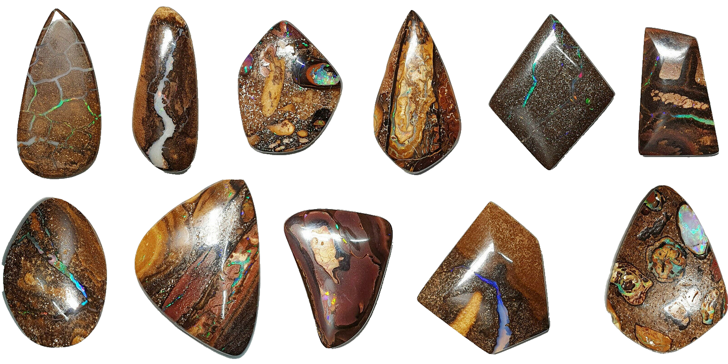 52007.1 -  10 Well Cut Free Shaped Australian Boulder Opal Matrix Bulk Discounts