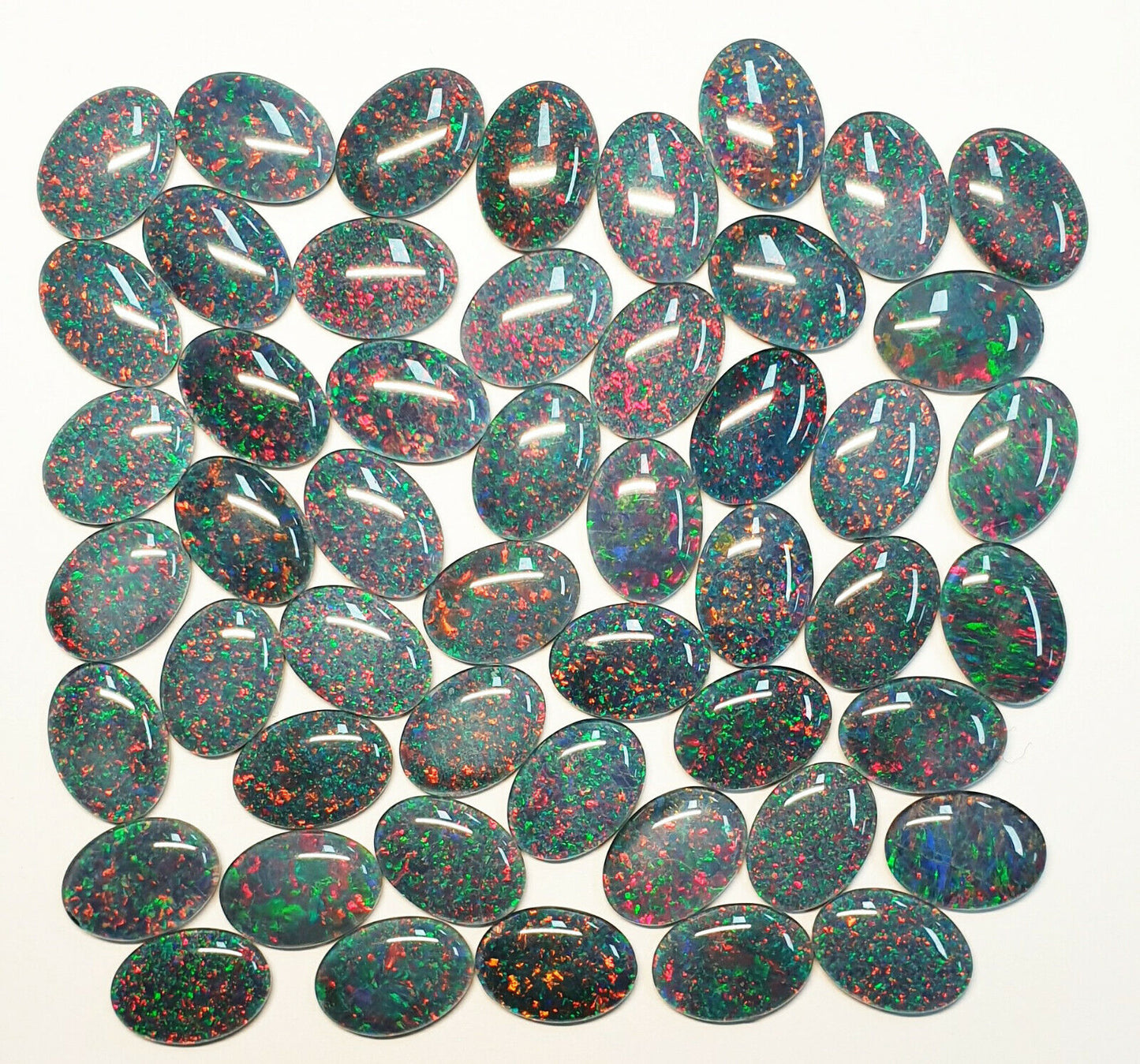 52458 -   10 Australian 18x13 mm Oval Opal Triplets Australian Made Natural Opal