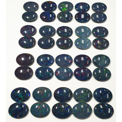 52184 - 20 Matching Pairs 20 x 15 mm Oval Cut Australian Opal Triplets for sale