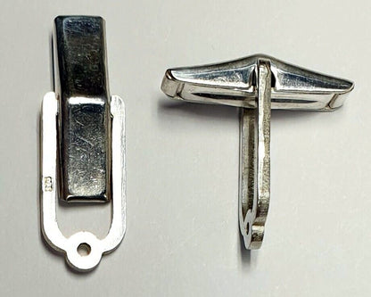 52266.2 - 50 Pairs Sterling Silver Cuff Links Spring Loaded stays Open or Closed