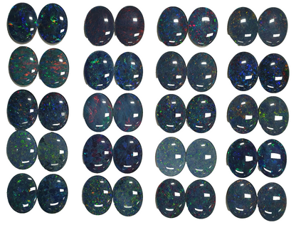 52184 - 20 Matching Pairs 20 x 15 mm Oval Cut Australian Opal Triplets for sale