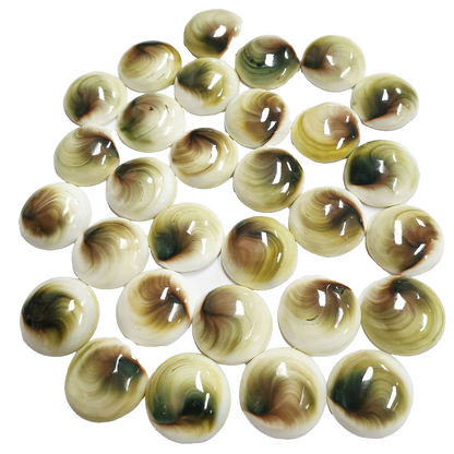 52260 - Last Wholesale Lot High Polished 30 Pcs 16 mm Round Cut Cat's Eye Shell