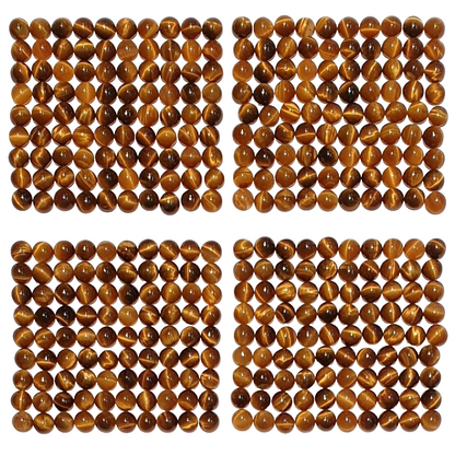 52263 - Wholesale Lot of 90 Pieces 5 mm Round Cabochon Cut Tiger's Eye