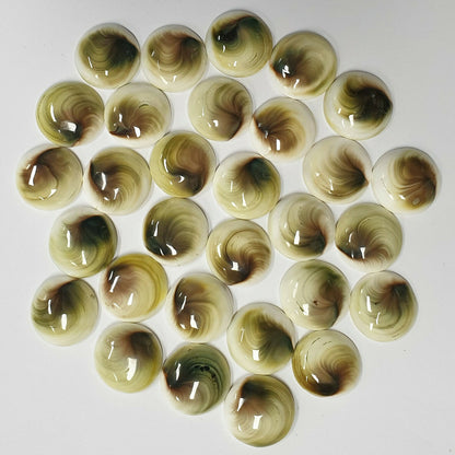 52260 - Last Wholesale Lot High Polished 30 Pcs 16 mm Round Cut Cat's Eye Shell