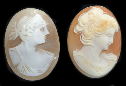 52269 - 2 Shell Cameos 35x27 mm