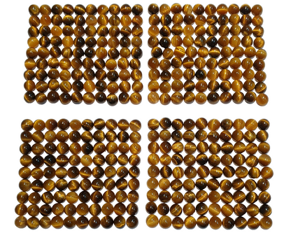 52263 - Wholesale Lot of 90 Pieces 5 mm Round Cabochon Cut Tiger's Eye