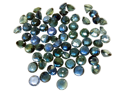 53664.0 - Lot of 66 pcs 10 carats 3 mm Round Cut Sapphirres in Assorted Colours